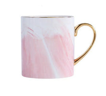 Load image into Gallery viewer, Pink Marble Mug with Gold Rim & Handle